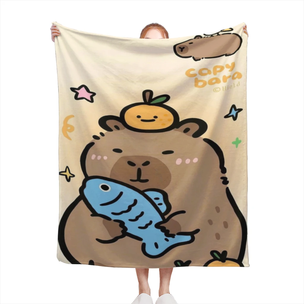 

Capybara Comfortable Flanne Blanket Fluffy Soft Bedroom Decor Sofa Blankets Comforter Home and Decoration