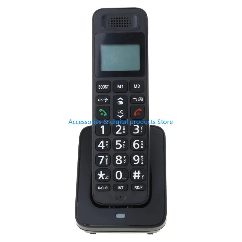 77JD D1018 Telephone Cordless Phone Large LED Display with Advanced Stability