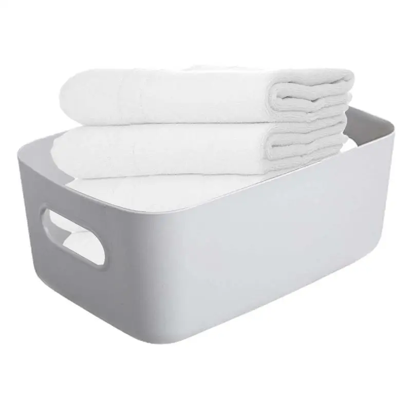 Bathroom Storage Bins Plastics Baskets For Shelves Suitable Home Pantry Plastics Storage Box With Handles For Organizing Closets