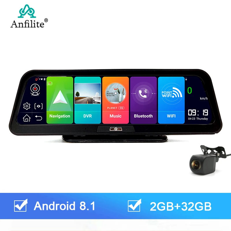 10 inch Car dvr black box Dash Cam Dual lens Revers Camera Android Bluetooth GPS 4G ADAS WiFi 24H Parking monitor Auto Registrar