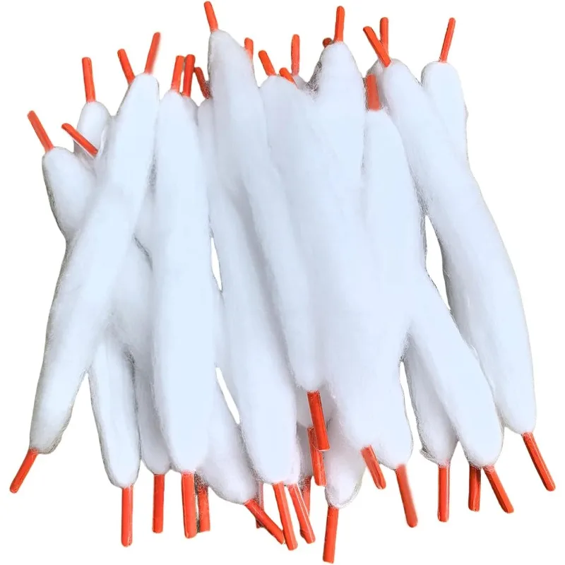 

Cotton Bacon 120-Piece Fast-Absorbing Shoelaces - DIY Coil Cord Wick, Quick-Dry Cotton Strips for Crafts & Repair (120, Orange)