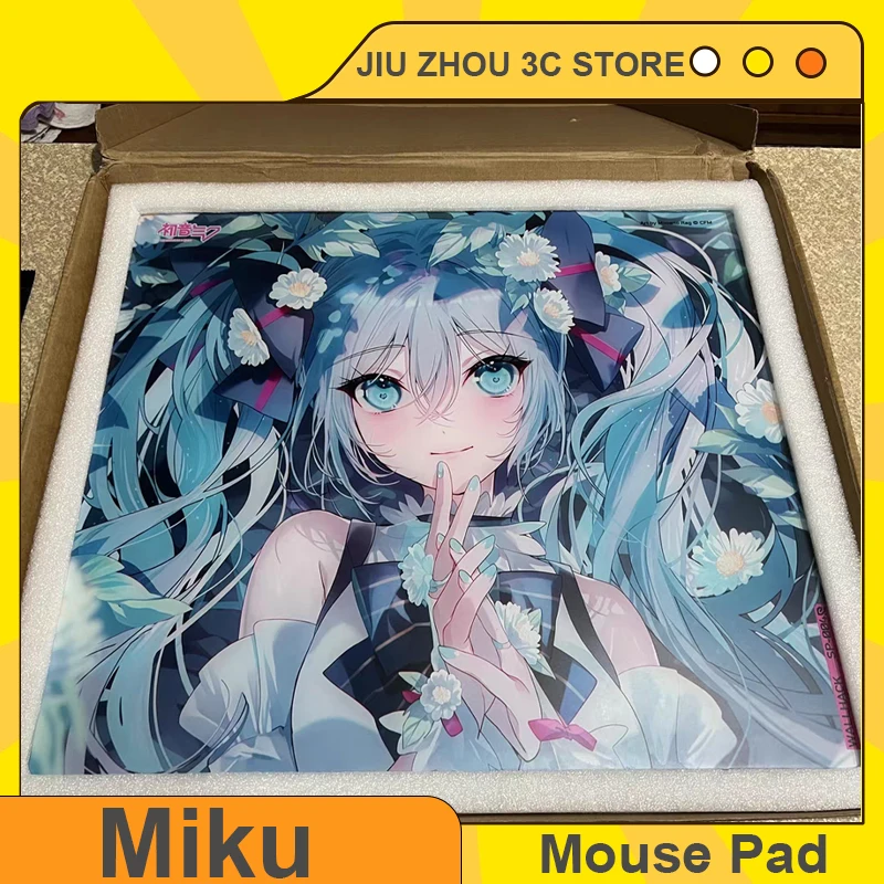 

WALLHACK4.0 Miku Стеклянный коврик для мыши Аниме Обновленный коврик с покрытием Праймер с полным покрытием Игровой большой настольный коврик Копировать на заказ