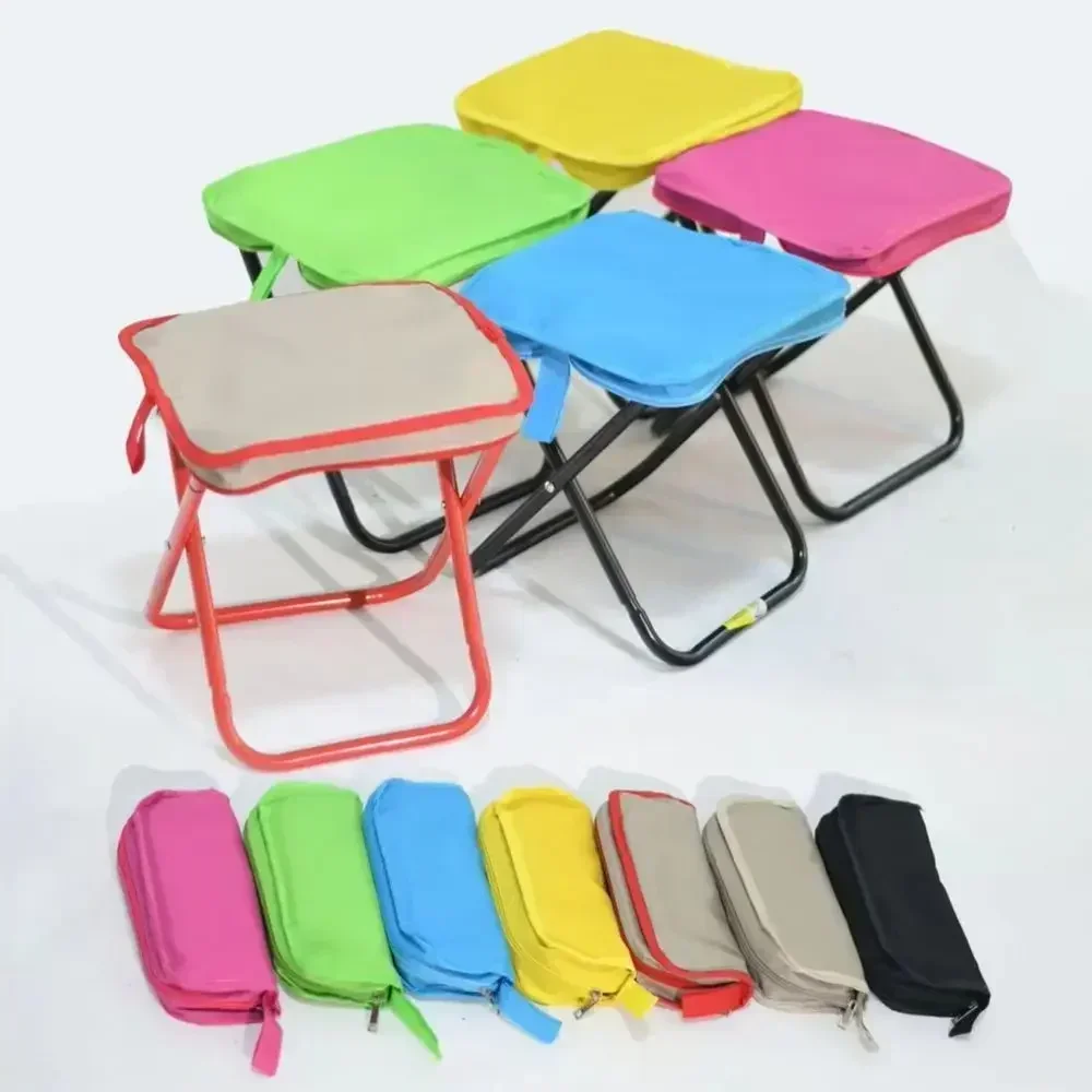 Taburete plegable ligero para exteriores con bolsa de transporte, asiento plegable de acero al carbono para acampar, mochilero, playa, Picnic, pesca