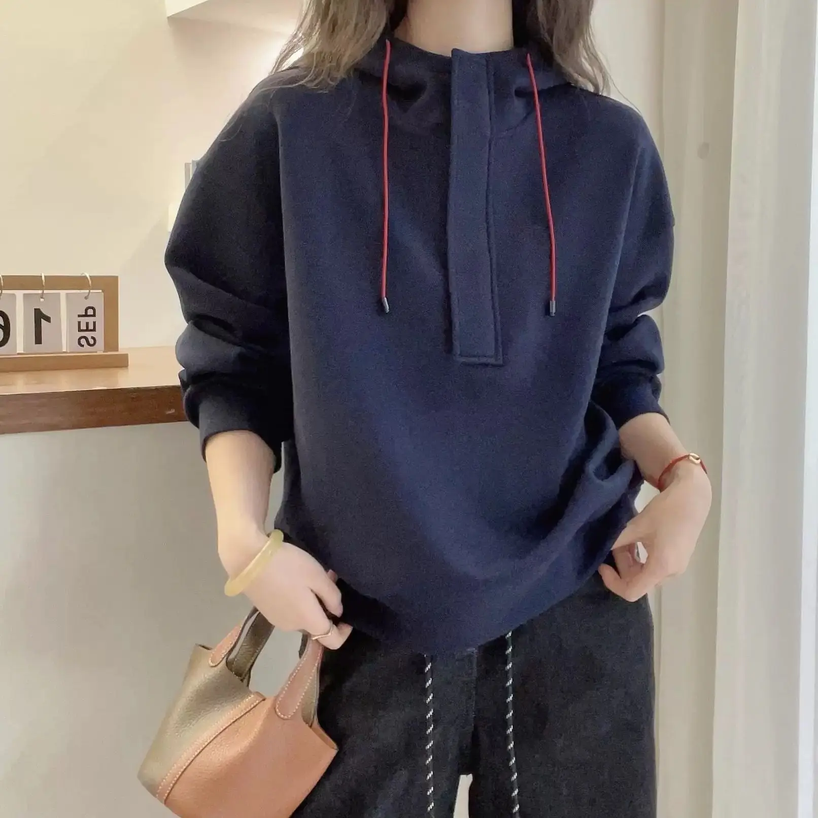 

Толстовки с капюшоном на молнии, женские молодежные антихолодные толстые полоски, флокированные молодежные толстовки для колледжа, унисекс, цветные блоки, бойфренд, длинный рукав, искусство