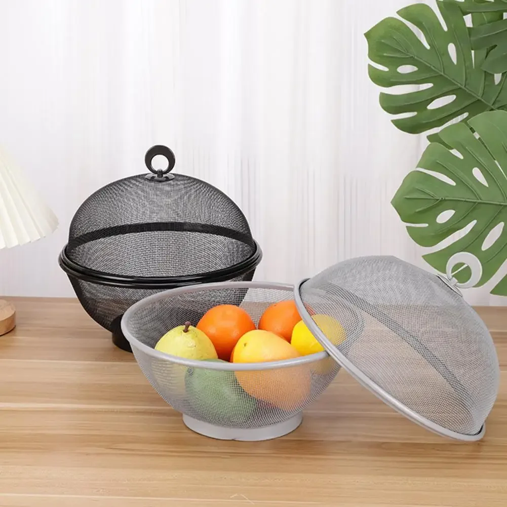 Metal Fruit Basket With Lid Prevent Fly Kitchen Drain Basket Vegetables Storage Bowls Fruit Basin Kitchen Eggs Holder Organizer