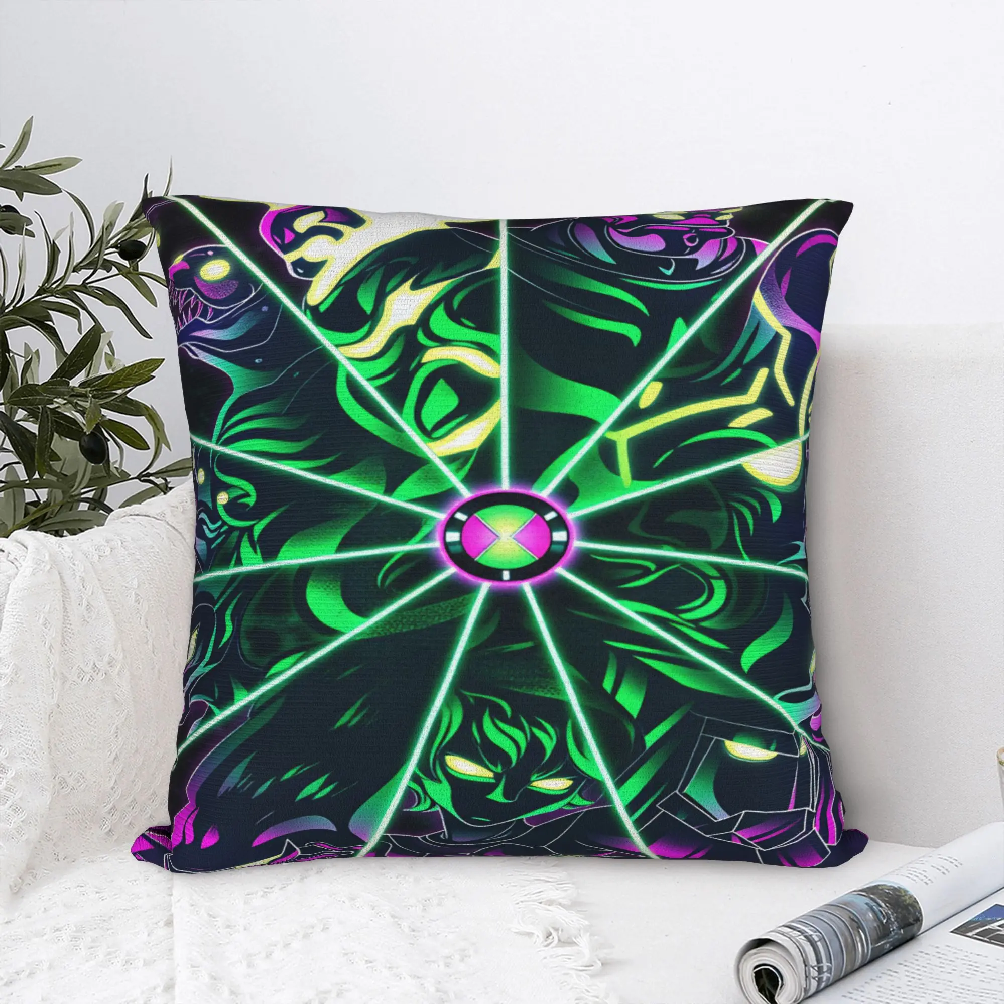 Pillow Case Ben 10 Cartoon Square  Pillow Cover For Couch Sofa Bedroom Novelty Pillowcases