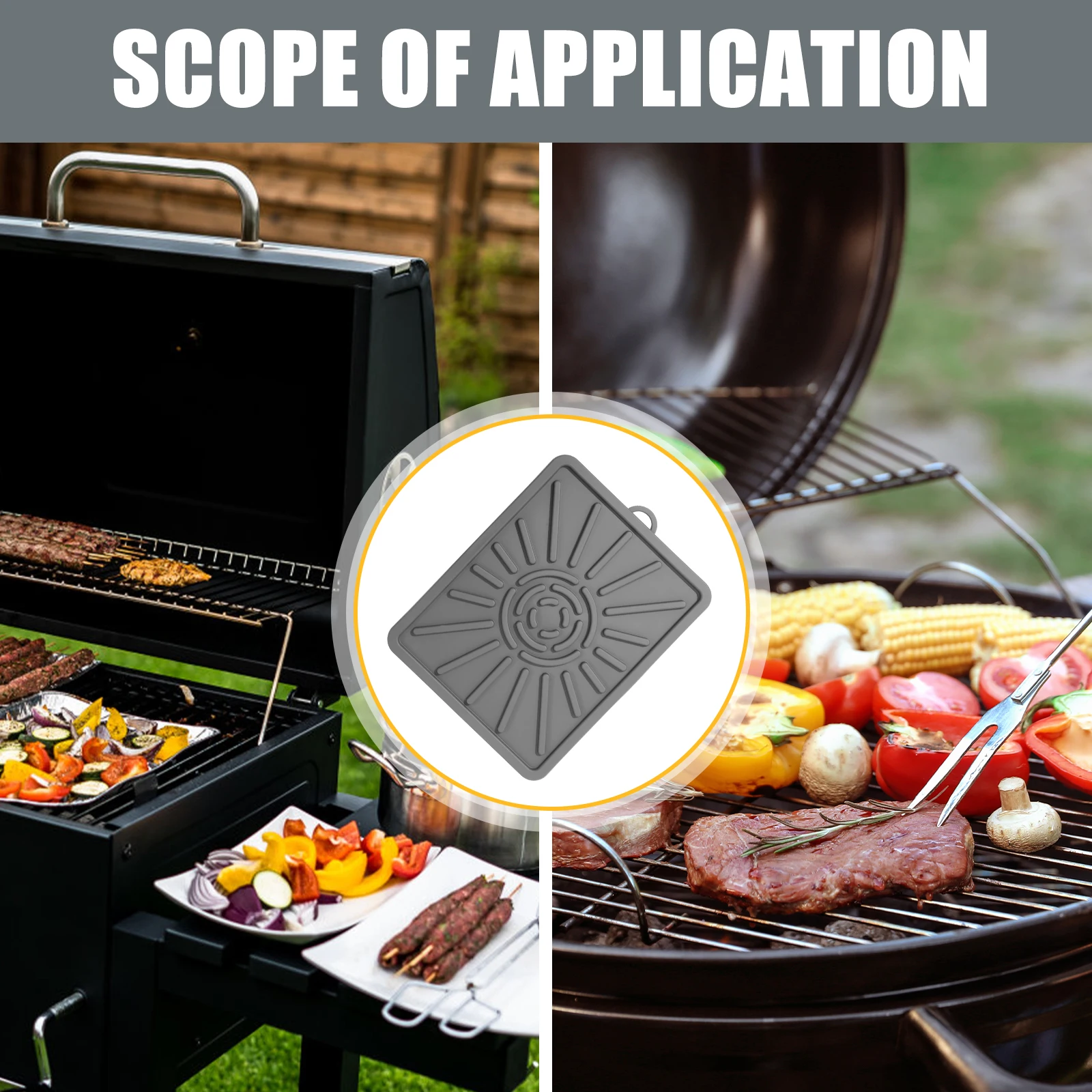 

2pcs Silicone Baking Pads Non stick Grill Griddle Mat Oven Side Rack Pad Color Heat Dissipate Protect BBQ Tool