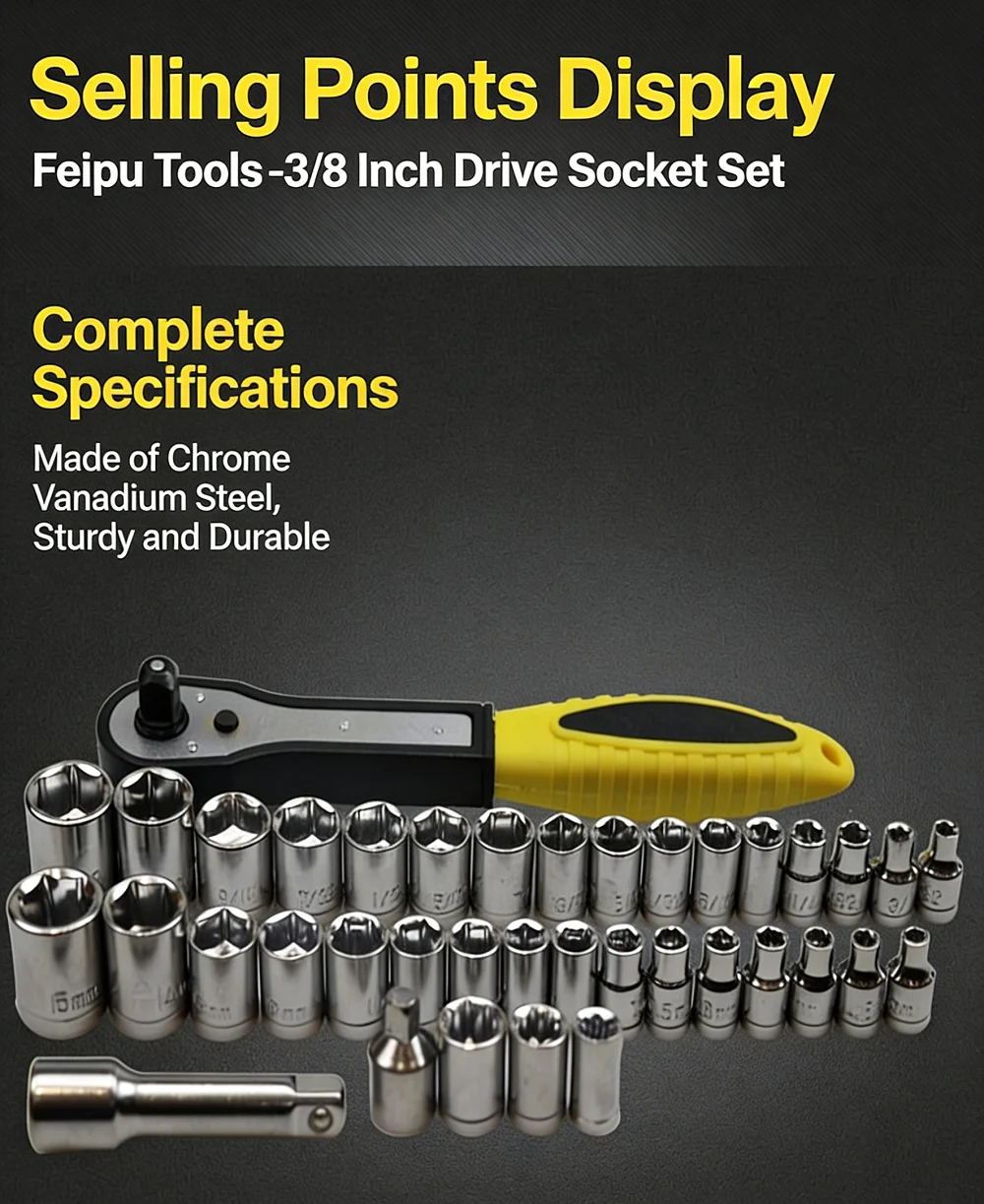 38 In 1 Torque Wrench Socket Set 3/8