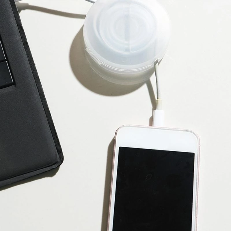 

J0MB Mouse Cord Winder Organize Space Data Cable Reel Winding Rotarys Desktop Cable