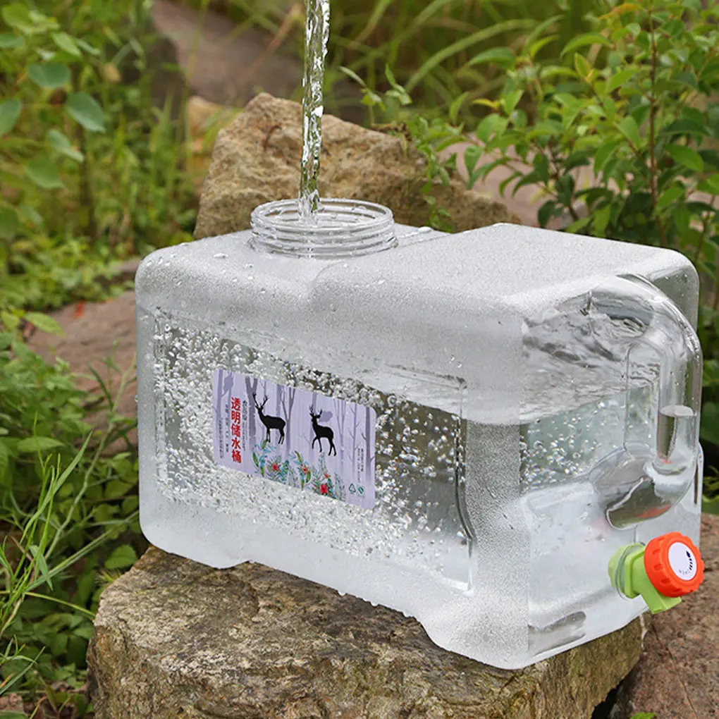 

Transparent Color Outdoor Water Bucket With Faucet Easy To Carry And Anytime Anywhere And No Bubbles