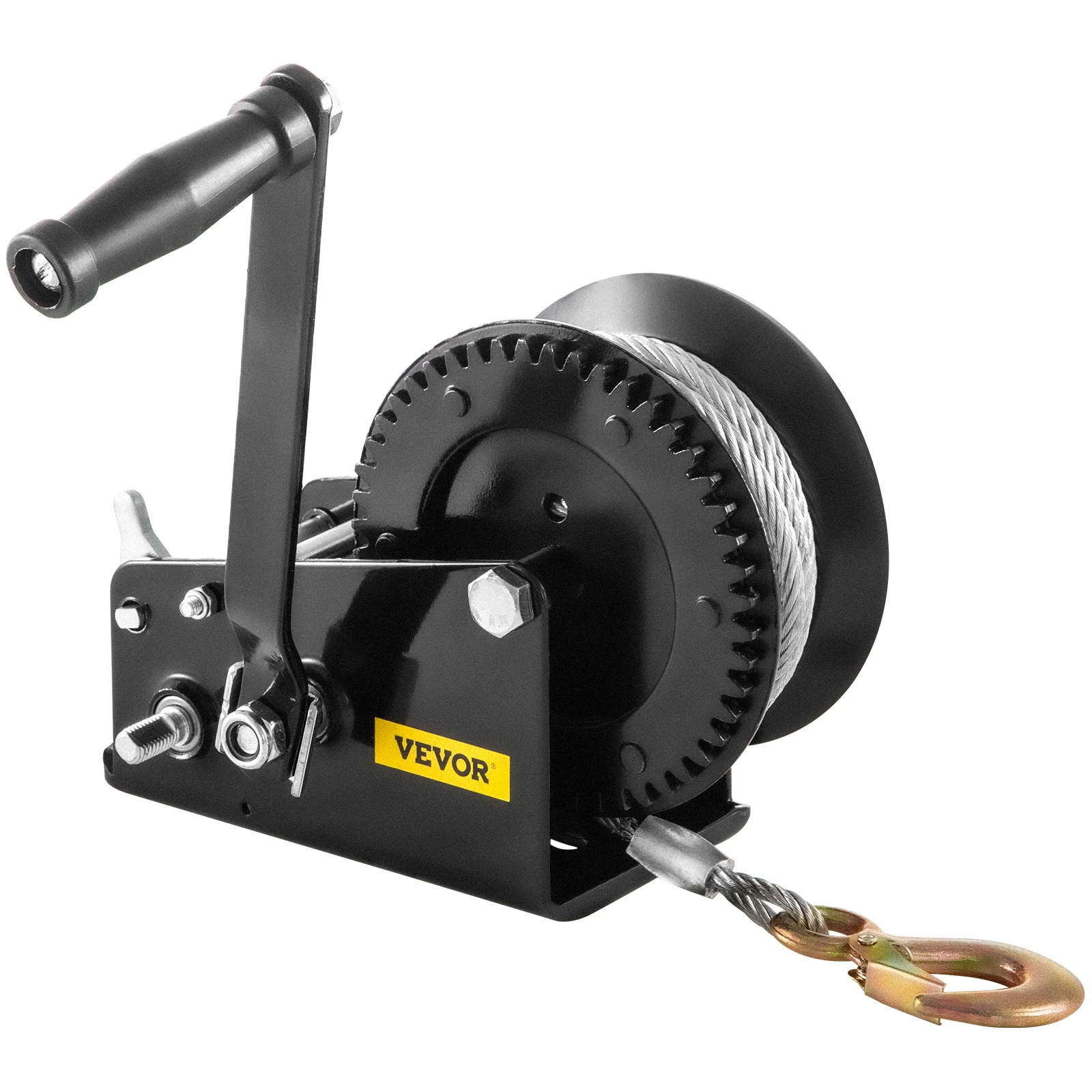 VEVOR Hand Winch 3500LBS Capacity Heavy Duty Brake Winch W/ 10m Steel Rope Traction Hoisting Hand Winch for ATVs Boats Trailers