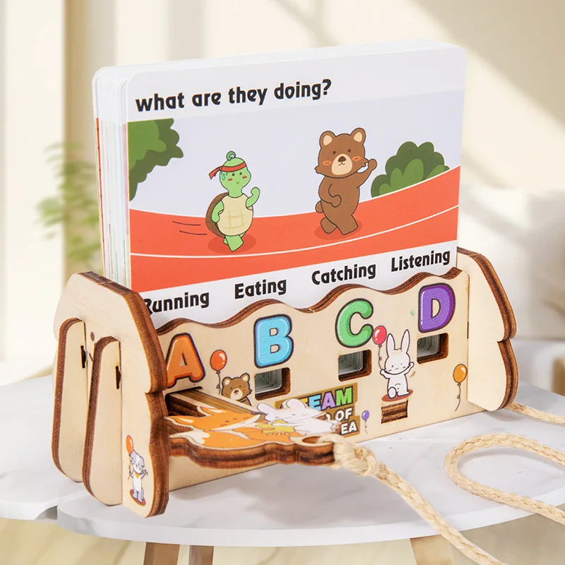 Word Decryption Children Montessori Educational Toys Cards Letters Shape Matching Unclock Game Children Preschool Think Train