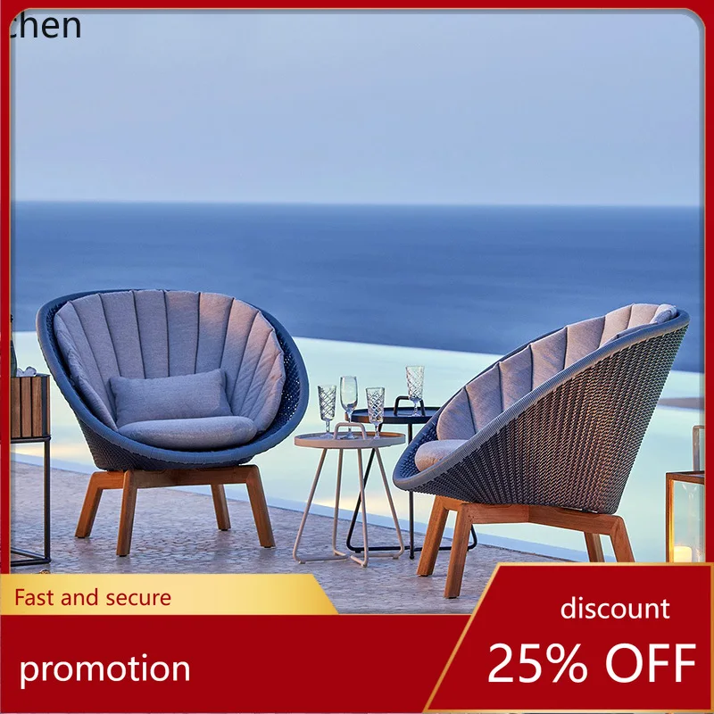 

HXL Outdoor Leisure Sofa Indoor Rattan Table and Chairs Patio Teak Combination Furniture