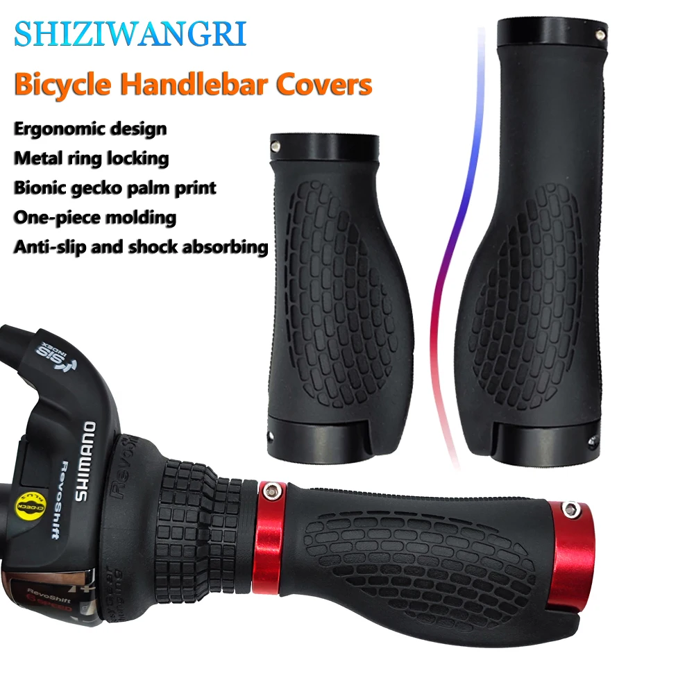 Ergonomic Bicycle Grips Bmx Bike Parts Mountain Bike Gear Shift Cover Rubber 96MM+130MM Long and Short Handlebar Grips