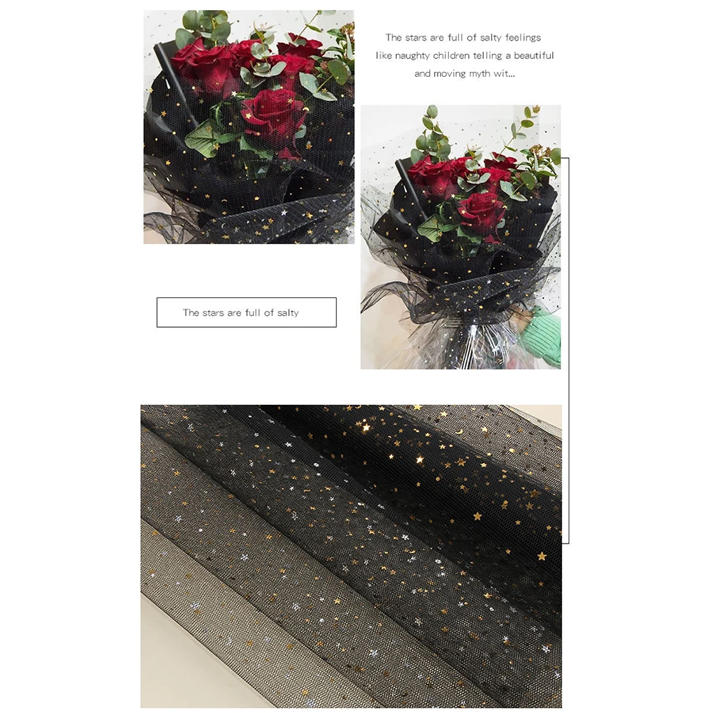 

50Cmx5Yards Gauze Lace Packaging Mesh Gift Flower Wrapping Material Bouquet Decor Wedding Birthday Mothers Day