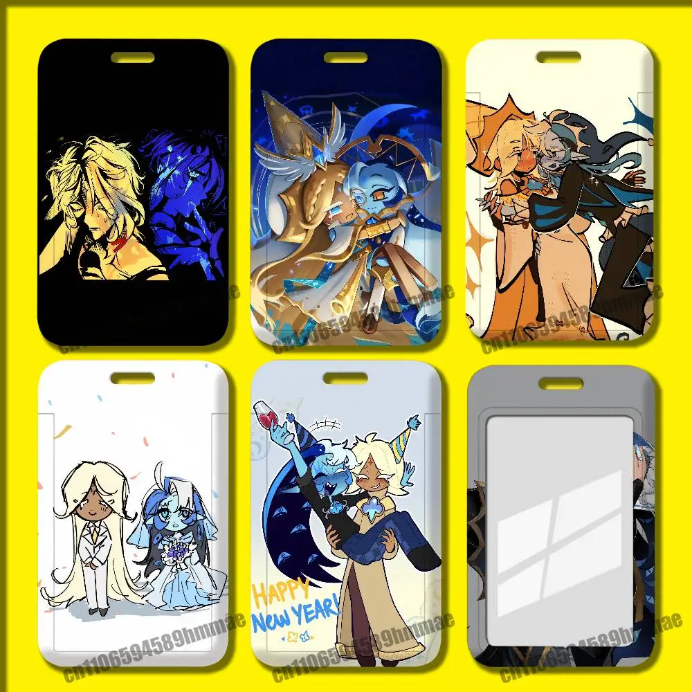 For Pure Vanilla Shadow Milk Cookie Run Kingdom Employee ID Card Holder Office Badge Work Student Bank Credit Hard Holders Case