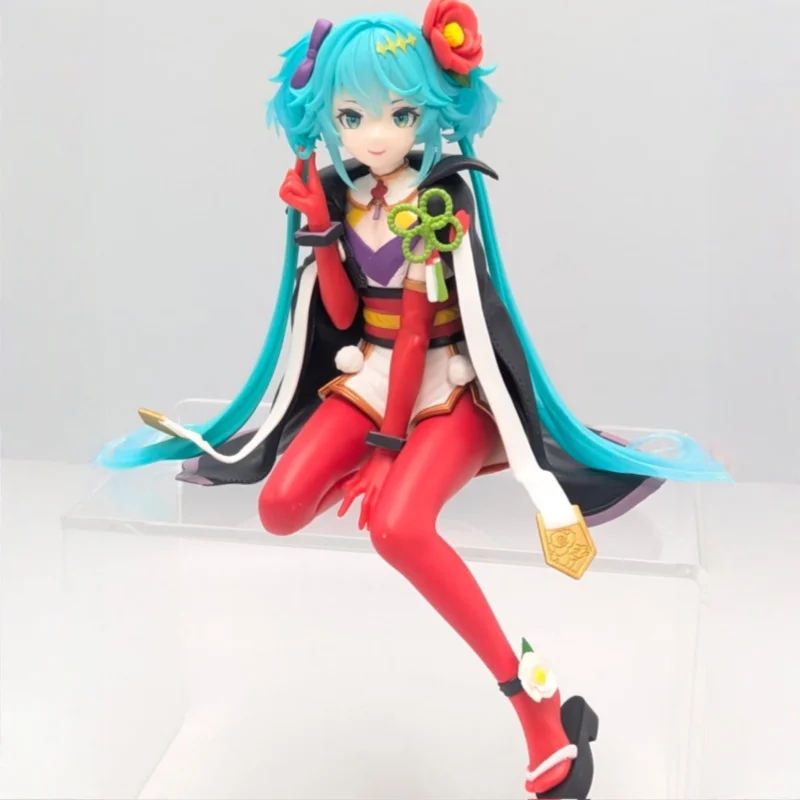 在庫あり新しいオリジナルフリュー初音ミク花の妖精カメリアシリーズ-15-センチメートルアニメフィギュア座り姿勢モデル装飾玩具