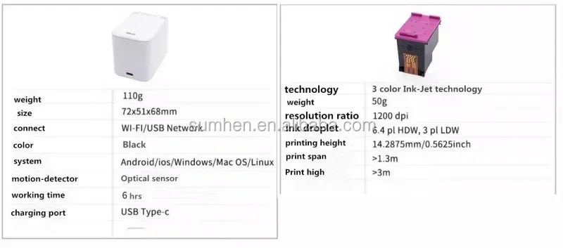 Original MBrush Portable MINI Color Printer The World's Smallest Mobile Color Printer factory