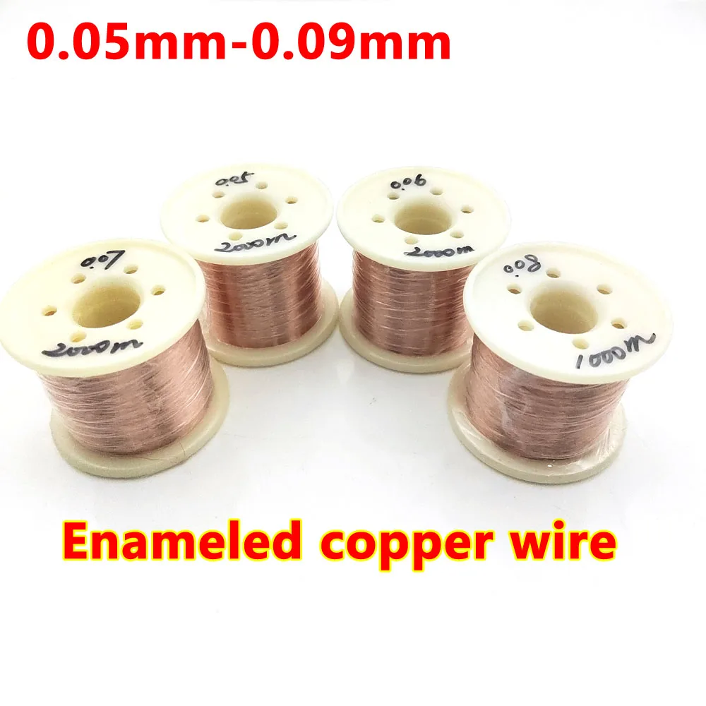 0.03mm 0.05mm 0.06mm 0.07mm 0.08mm 0.09mm Enameled copper wire Cable Copper Wire Magnet Enameled Copper Winding Coil Copper Wire