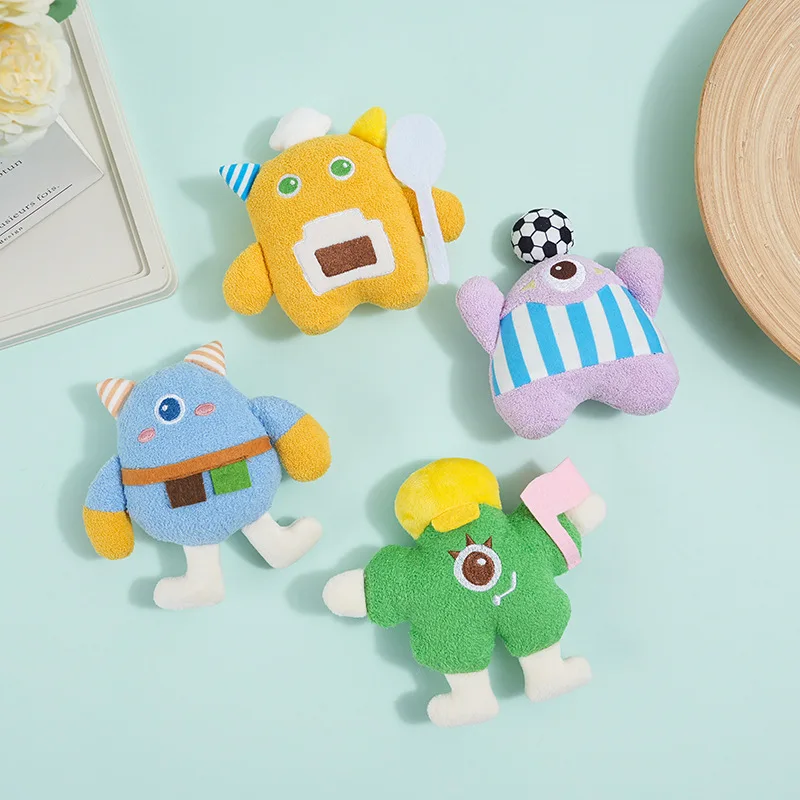 New colorful cartoon dog toy for self-entertainment, teeth grinding, sound-making, and preventing home destruction