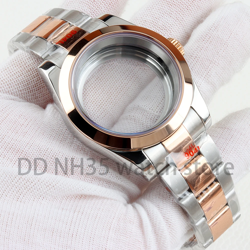 NH35 Watch Case 36/39mm Sapphire Glass 316L Stainless Steel Oyster Polished Bracelet for Datejust NH34 NH35 Movement 28.5mm Dial