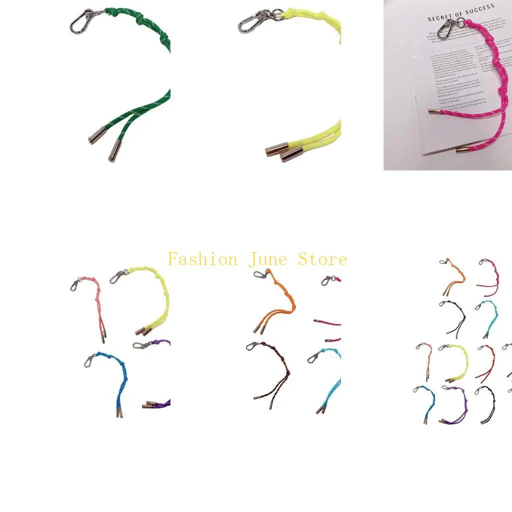 N5KA Pack of 4 Handmade Holder Accessory Convenient Hand Woven Lanyard Keyrings Suitable for Various Occasion