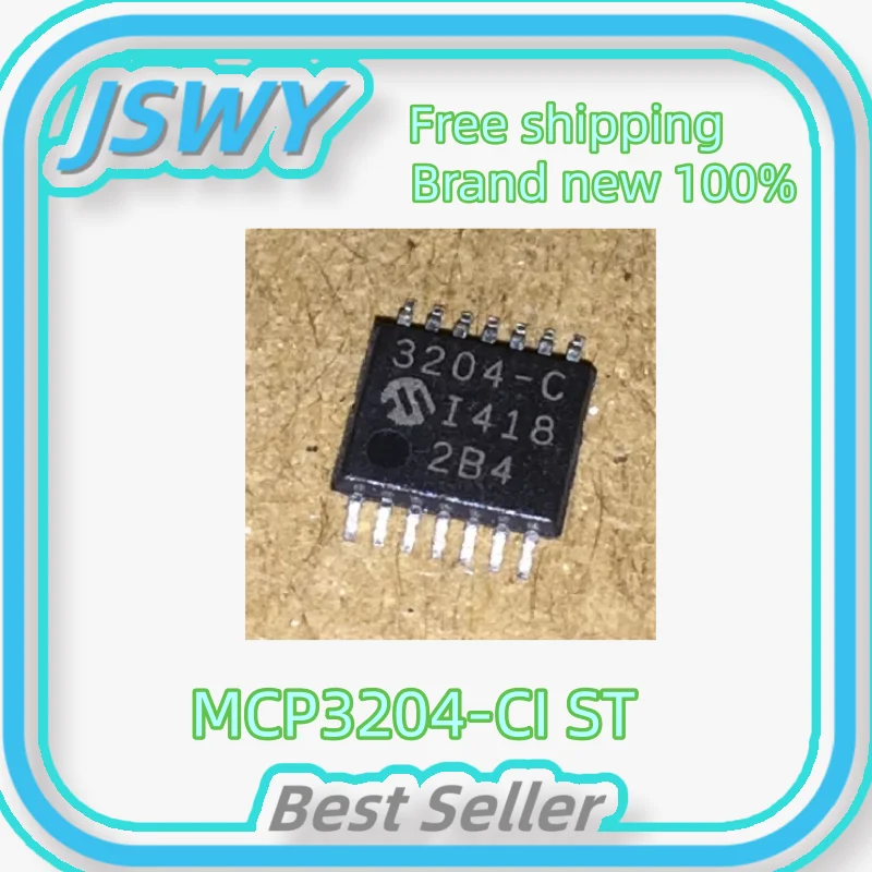 (2/20 pieces) New stock 100% MCP3204-CI/ST 3204-C TSSOP-14 4/8 channel 12 bit A/D converter with SPI serial interface original