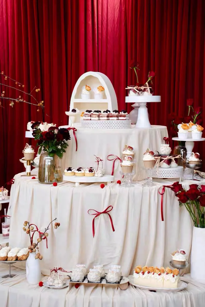 

Burgundy Lycra Backdrop Curtain for Party Wedding Wrinkle Free Photo Curtains Backdrop Drapes Fabric Decoration for Baby Shower