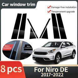 Car Window Trim Cover for Kia Niro DE Plug-in hybrid EV/e-Niro Plus 2017~2022 Black Molding Pillar Posts Sticker Car Accessories