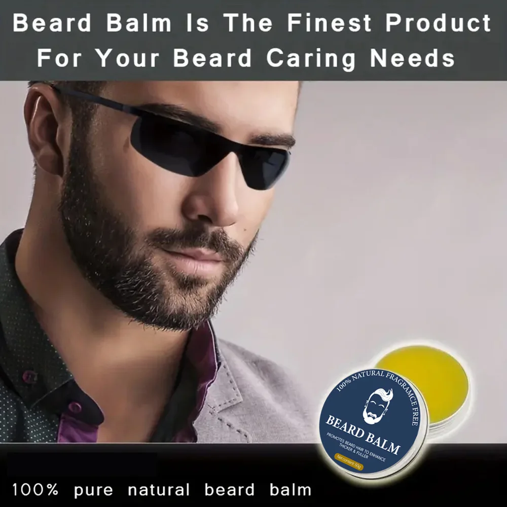 Creme de cuidados nutritivos para barba masculina, cera de barba, condicionador natural, suave