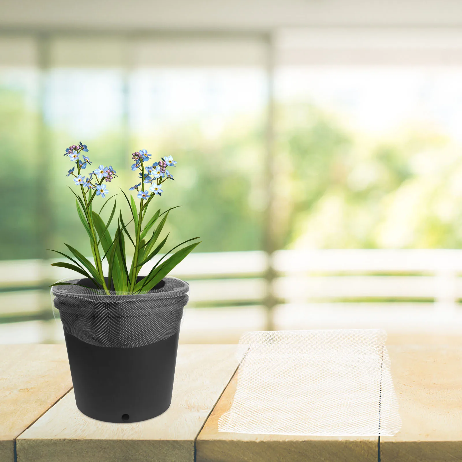 

Flower Pot Net Pocket Elastic Planter Protector Mesh Cover for Orchids Succulents Bonsai Net Sleeve Plastic Transparent