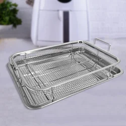 Stainless Steel French Fries Basket Heat-resistance Square Chips Fry Baskets Multi-function Western Snacks Air Fryer Accessories