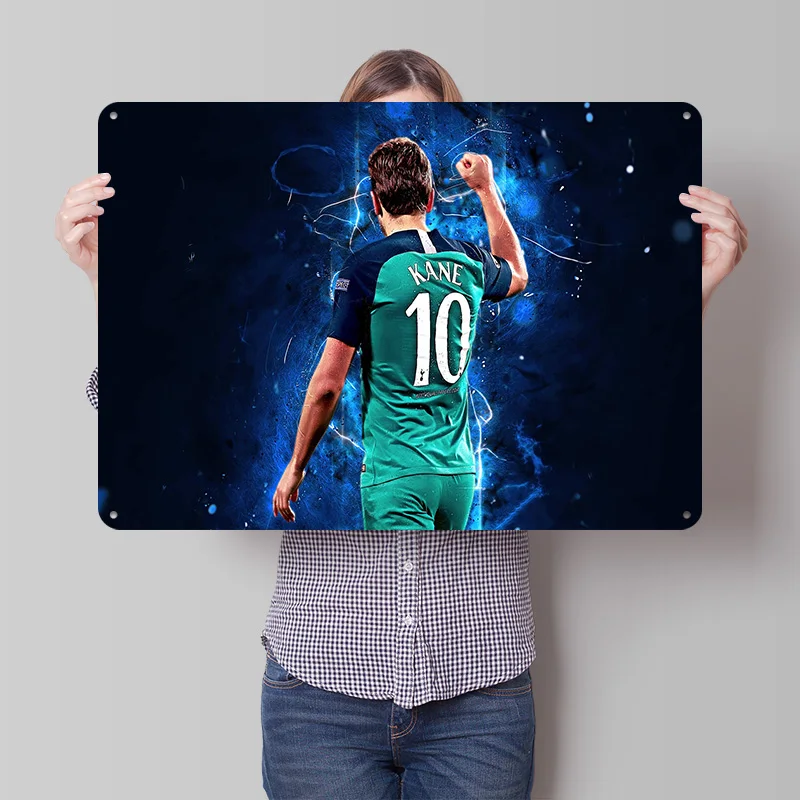 Póster Metálico de Harry Kane, Arte de Pared Personalizado, Letreros Retro Vintage de Hojalata para Decoración de Cuarto de Hombre, Decoración de Habitación