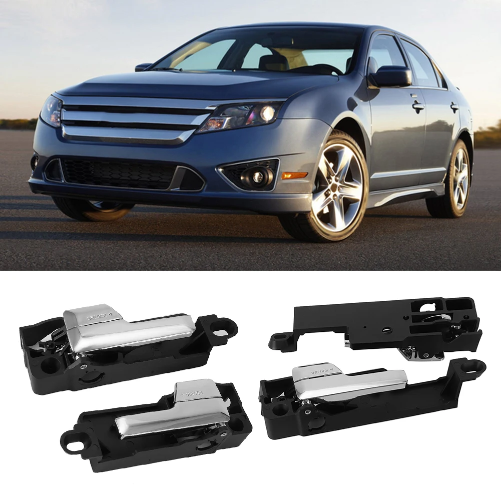 

4pcs Car Interior Door Handle Kit 6E5Z‑5422601 6E5Z5422600 Fit For Ford Fusion Front 2006-2012 Lincoln MKZ Front 2007-2012