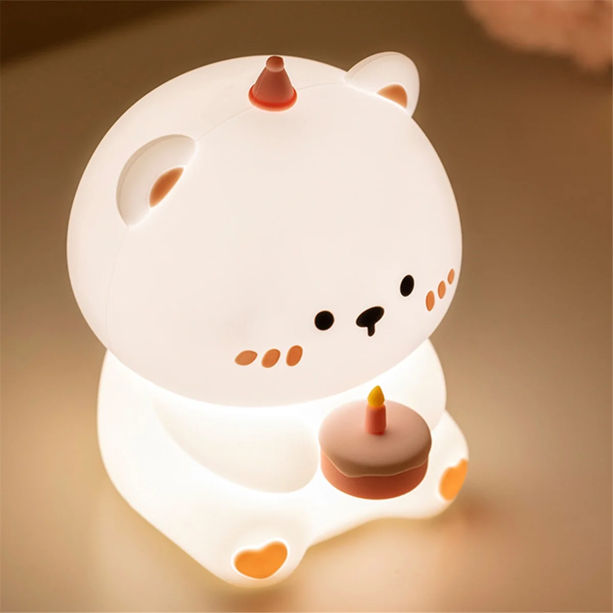

Bear Lights for Bedroom, Gifts for the Rechargeable Touch Lamp is 3 Levels Brightness, Food Grade Silicone Squishy Lamp
