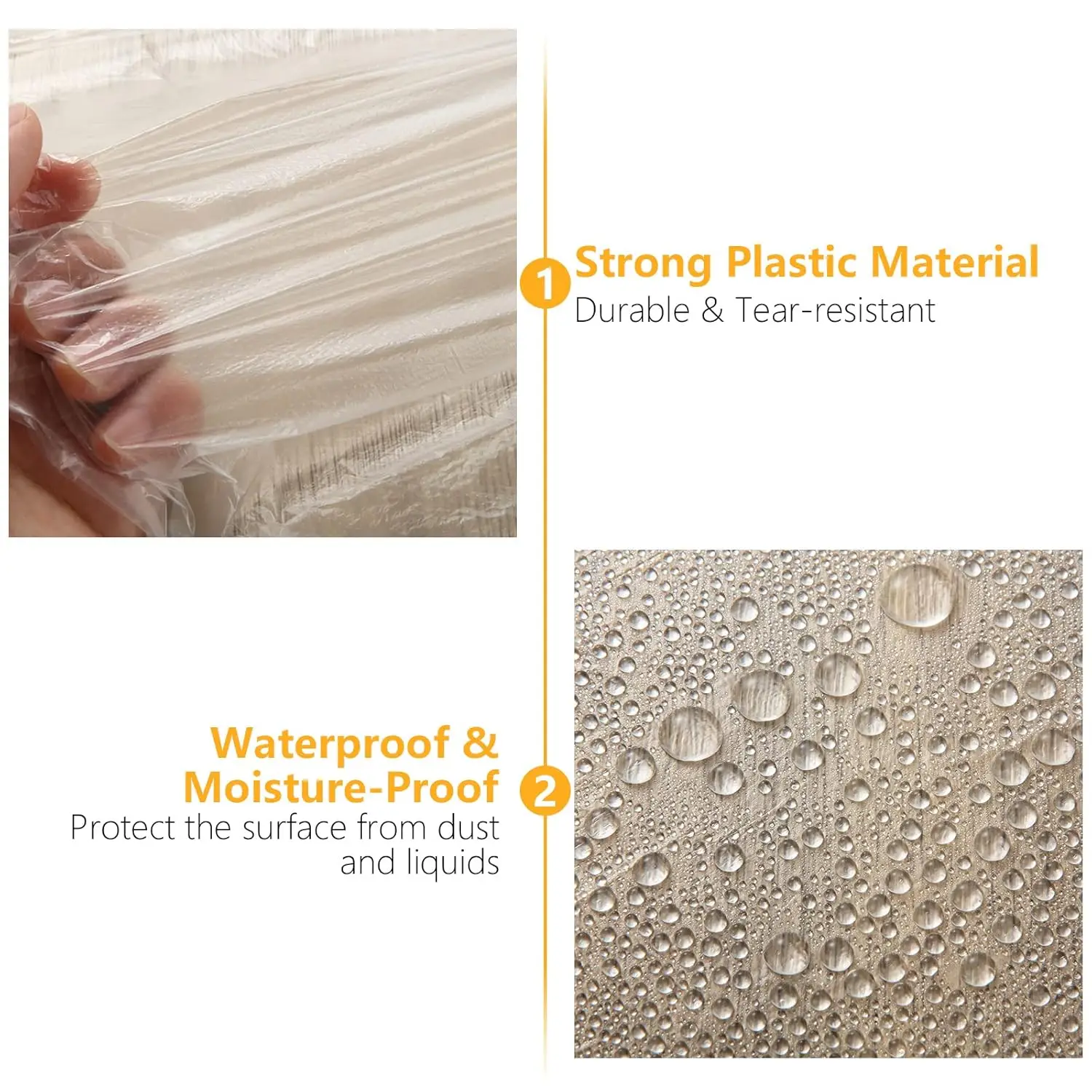  Pre-Taped Masking Film, Clear Plastic Sheeting Plastic Drop Cloths For Painting, Automotive Appliance, Plastic Sheeting Cove
