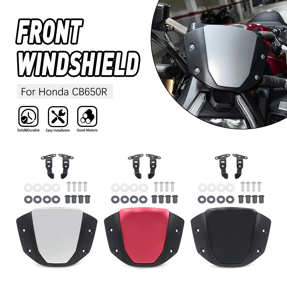 

Motorcycle Windshield For Honda CB650R 2019 2020 2021 2022 2023 2024 Front Windscreen Sport Wind Deflector Protector