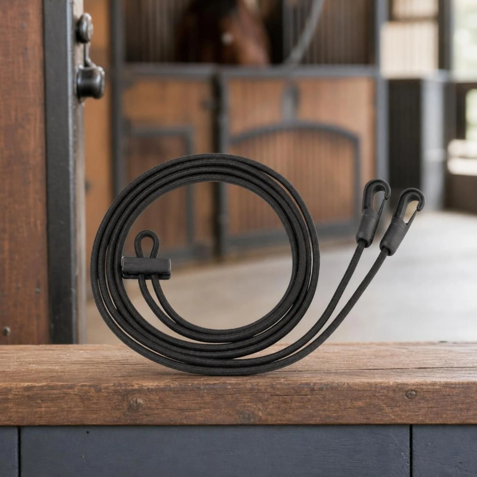 Elastic Side Rein with Snap Hooks Cylindrical Horse Training Strap Horse Side Reins Long-Lasting Tack Forgiving for Equestrians