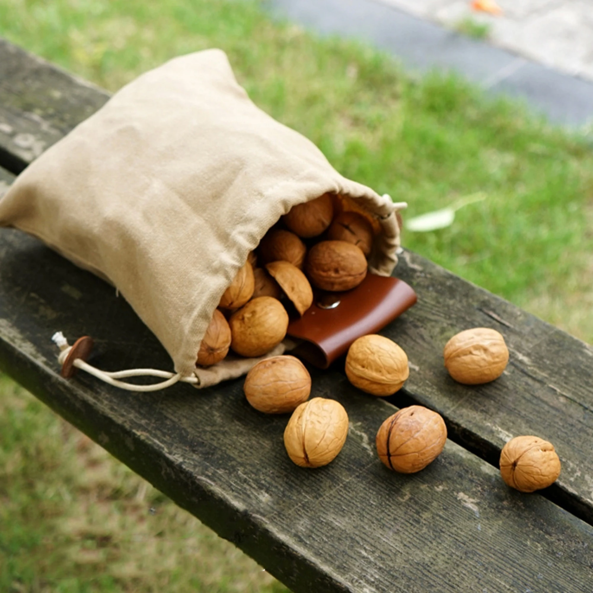 Outdoor Nahrungssuche Tasche Tasche Leder Bushcraft Tasche Gemüse Ernte Garten Obst Pflücken Taille Werkzeuge Lagerung Hängen Beutel Camping – Detail 12