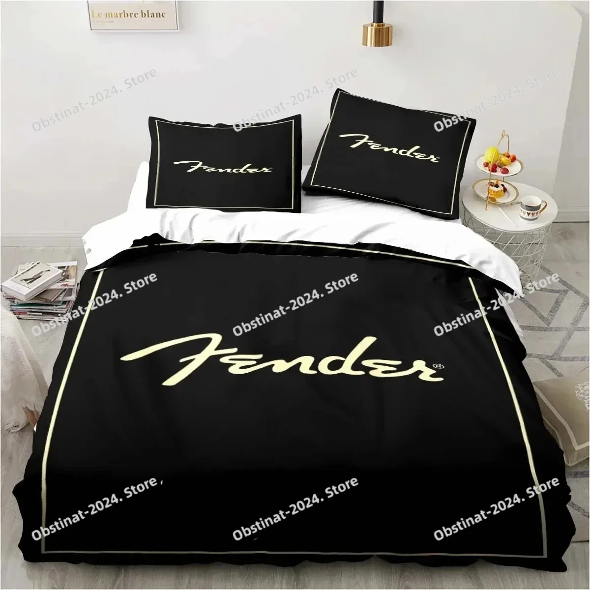 3 Piece Comforter Fender Bedding Music Twin Bedding Guitar Set  Set Bed Duvet Cover Double King Cover Home Textile