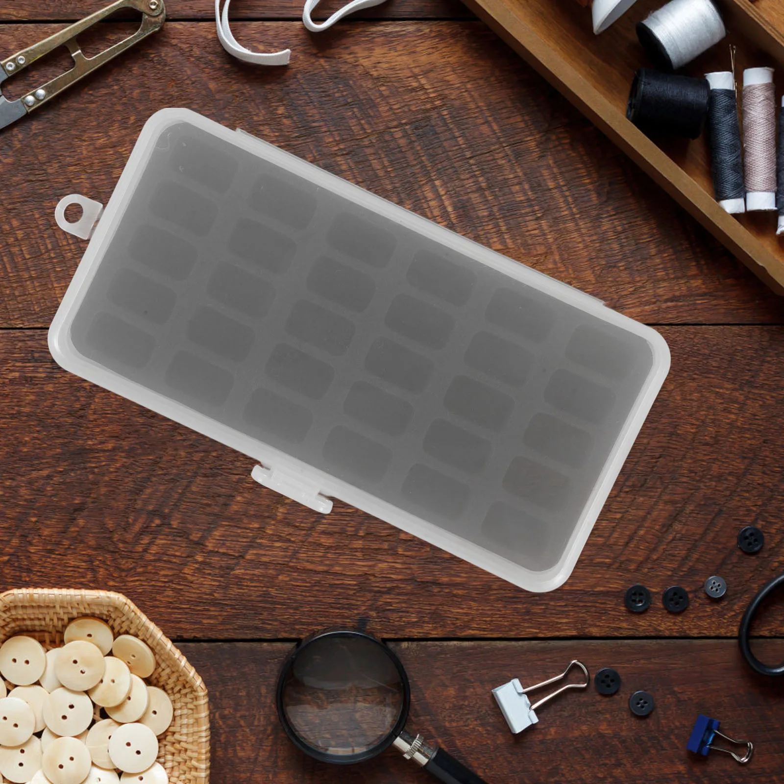 

Bobbin Storage Box Organizer Transparent Container Multi Function Sewing Supplies Durable Practical Easy to Use Clean Space