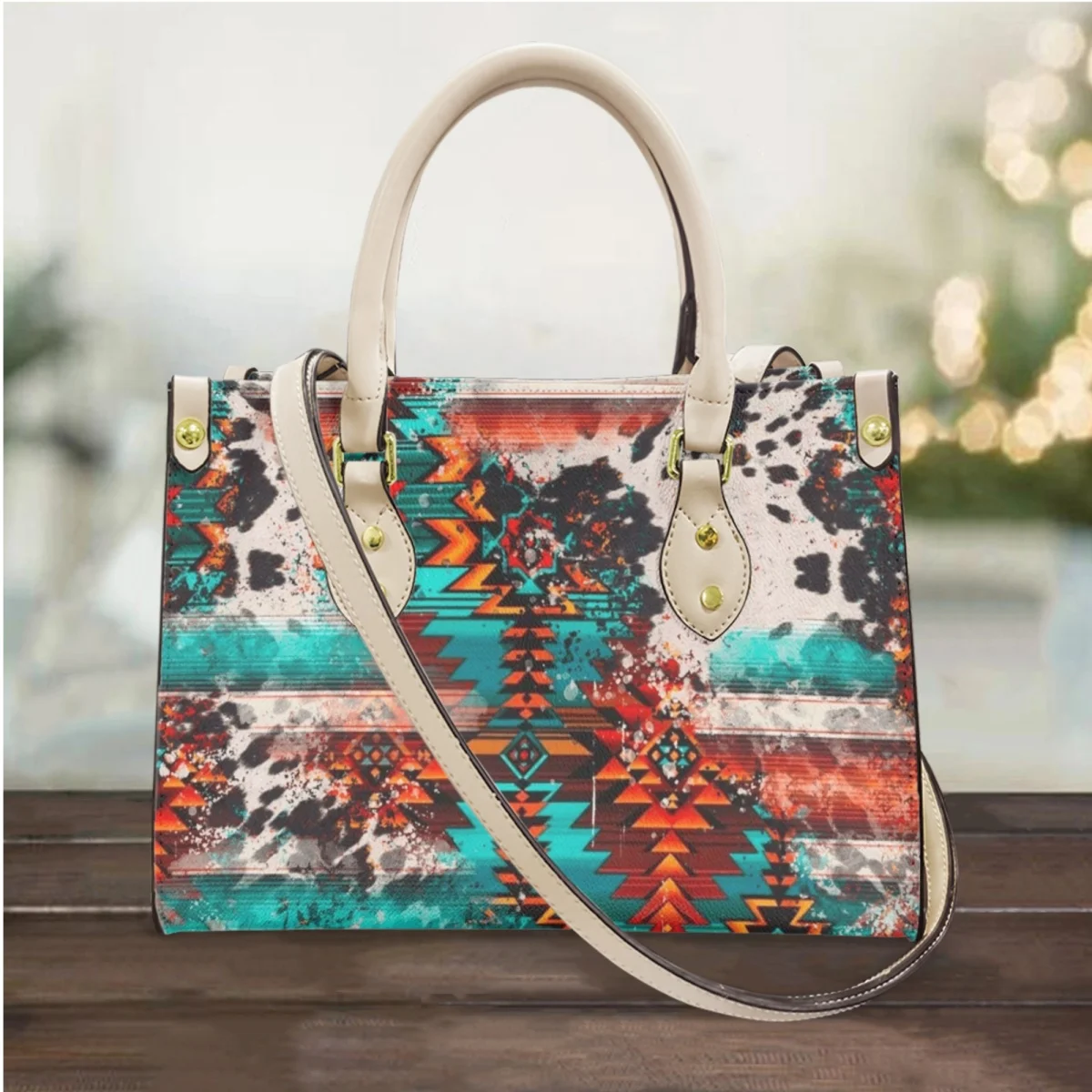 Handbags for Women Tribal Geometry Luxury Brand Female Totes Casual PU Leather Girls Shoulder Bags Woman bolsa feminina 2023