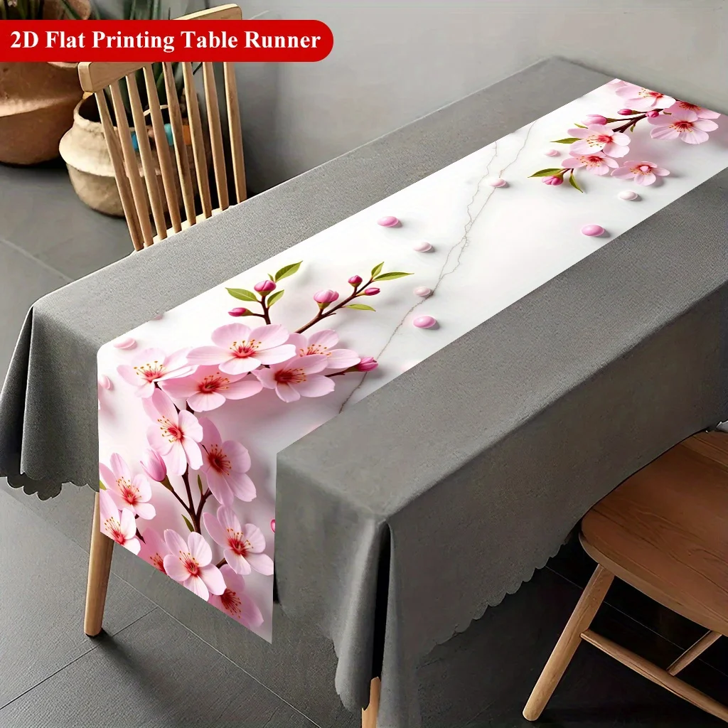 2D‑Printed Cherry‑Blossom Branch Table Runner, Decor for Dining Table, Coffee‑Table, Gatherings, Indoor‑Outdoor Parties