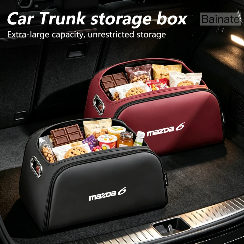 Car Trunk Storage Box, For Mazda 6 GY GH GJ GL GG 2012-2026 Organizer Storage Box Bag Car Interior Storage Solutions Accessories