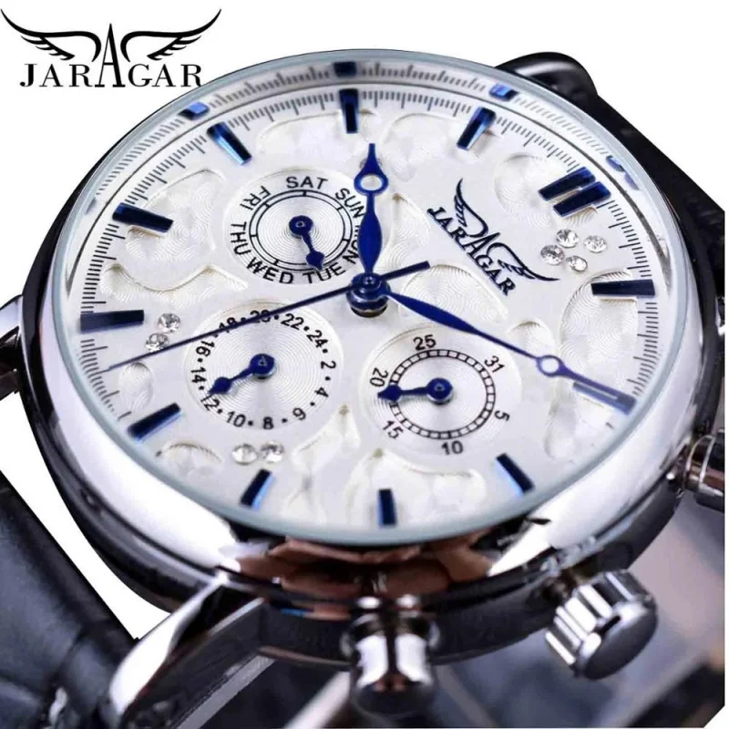 

Official brand of free shippingBelt Men's Automatic Mechanical Watch Three Plates Six-Pin Weeks Men's Watch with Diamond