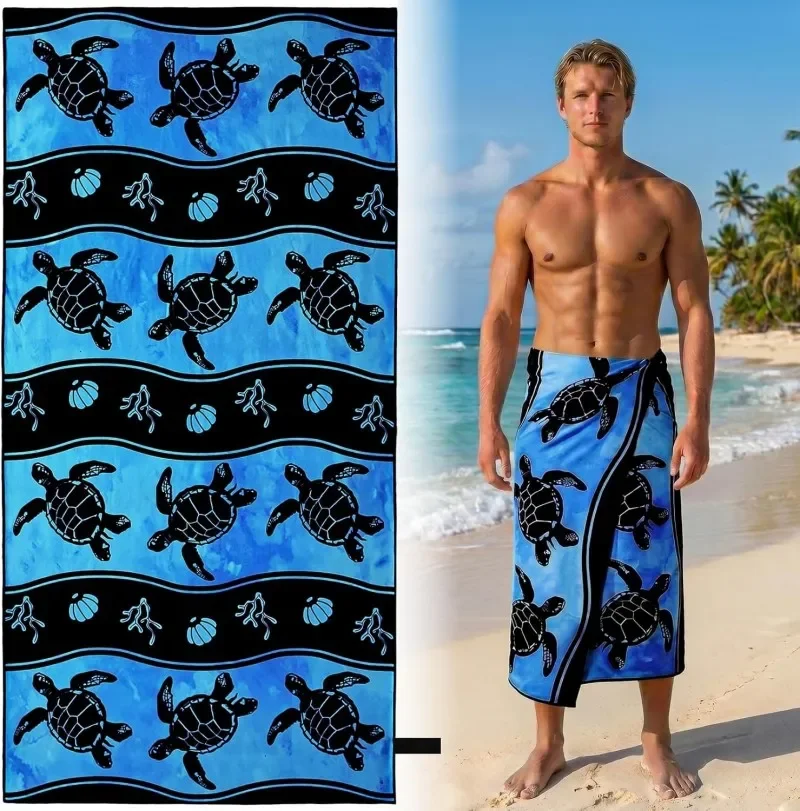 toalha-de-praia-com-estampa-tribal-de-tartaruga-marinha-verde-design-macio-e-absorvente-microfibra-para-amantes-do-mar-verao