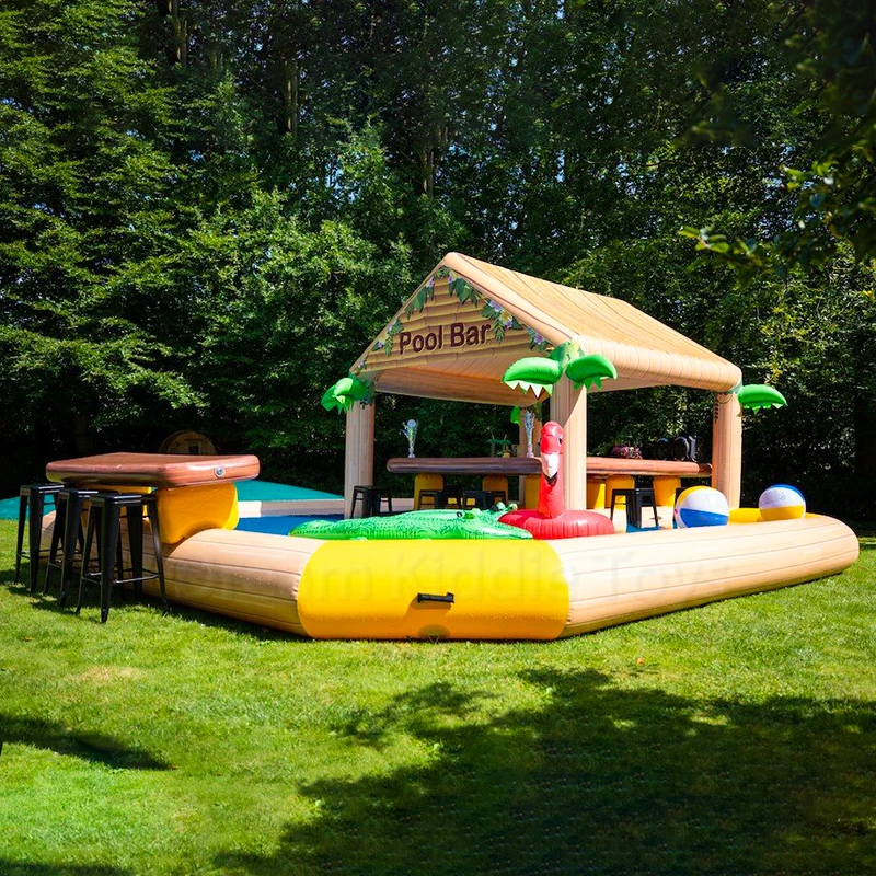 

Надувной бар для мероприятий на открытом воздухе, коммерческий ПВХ-бар для бассейна, плавающий водный бар для взрослых, для летних вечеринок на заднем дворе