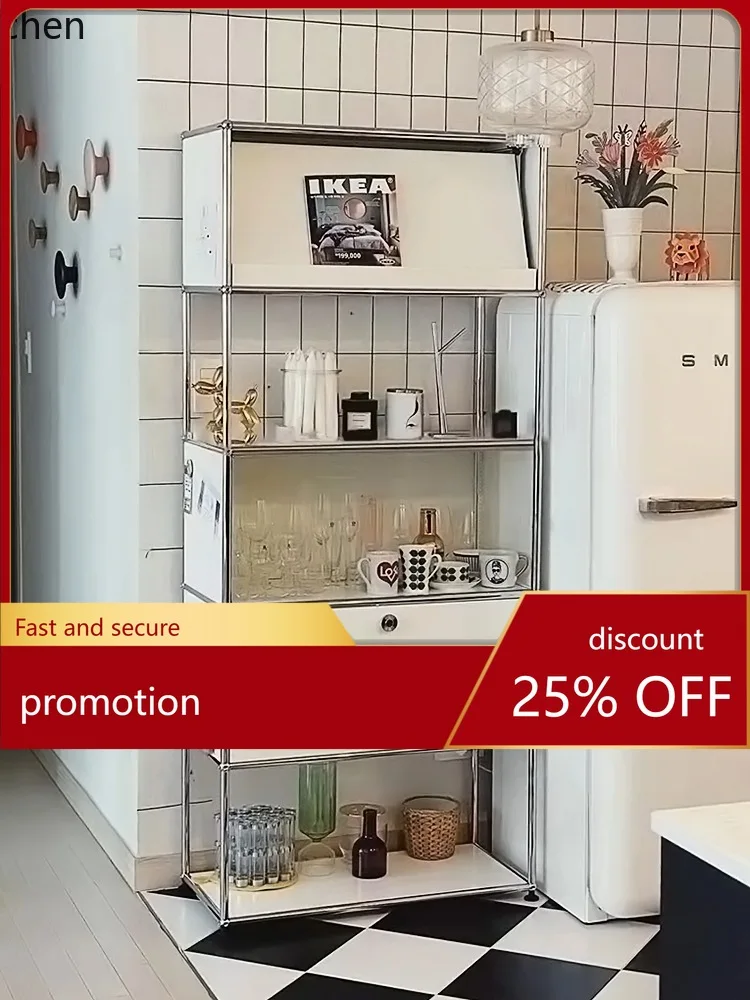 

CZ Stainless Steel Bookshelf Floor-standing Living Room Home Modular Combination Simple Modern Bookcase