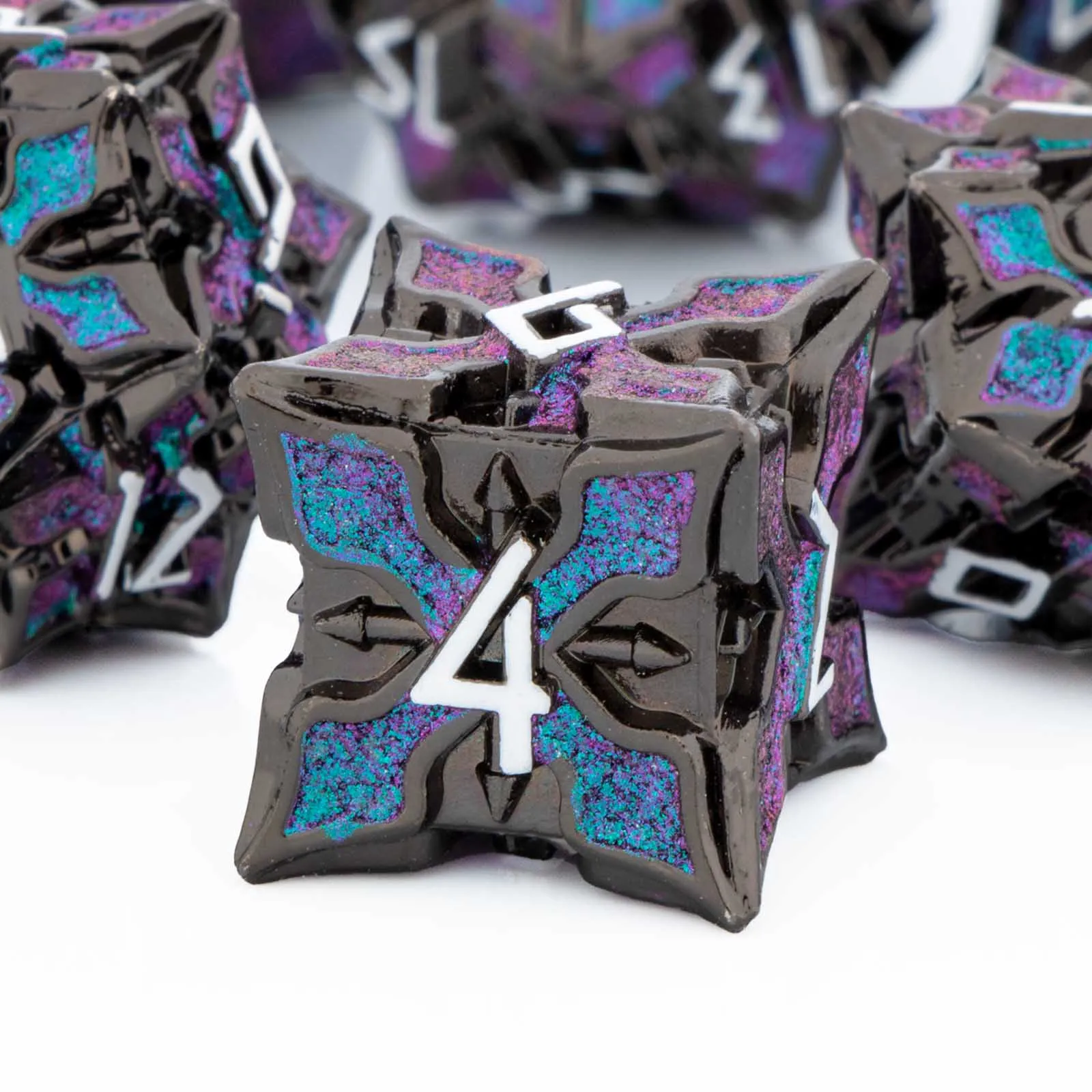 Metal Dice DND Set For Dungeon and Dragon Pathfinder Tabletop Role Playing Game RPG Polyhedral Colorful Dice