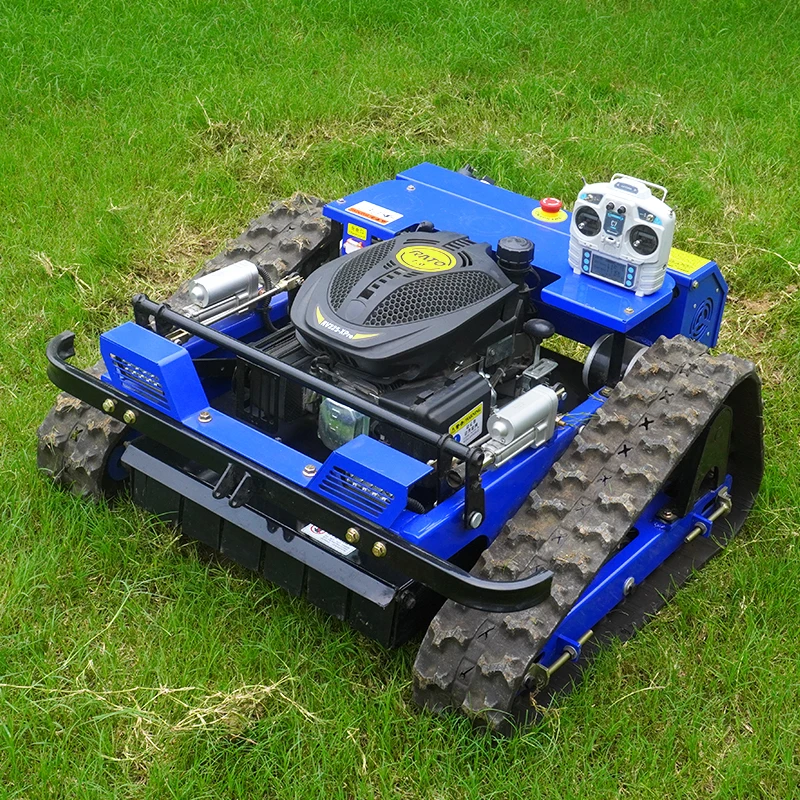 Customized Hot Sale Crawler Robot Lawn Mower Gasoline Self Propelled Garden Zero Turn Remote Control Lawn Mower